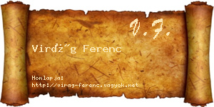 Virág Ferenc névjegykártya