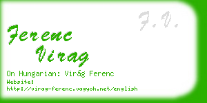 ferenc virag business card